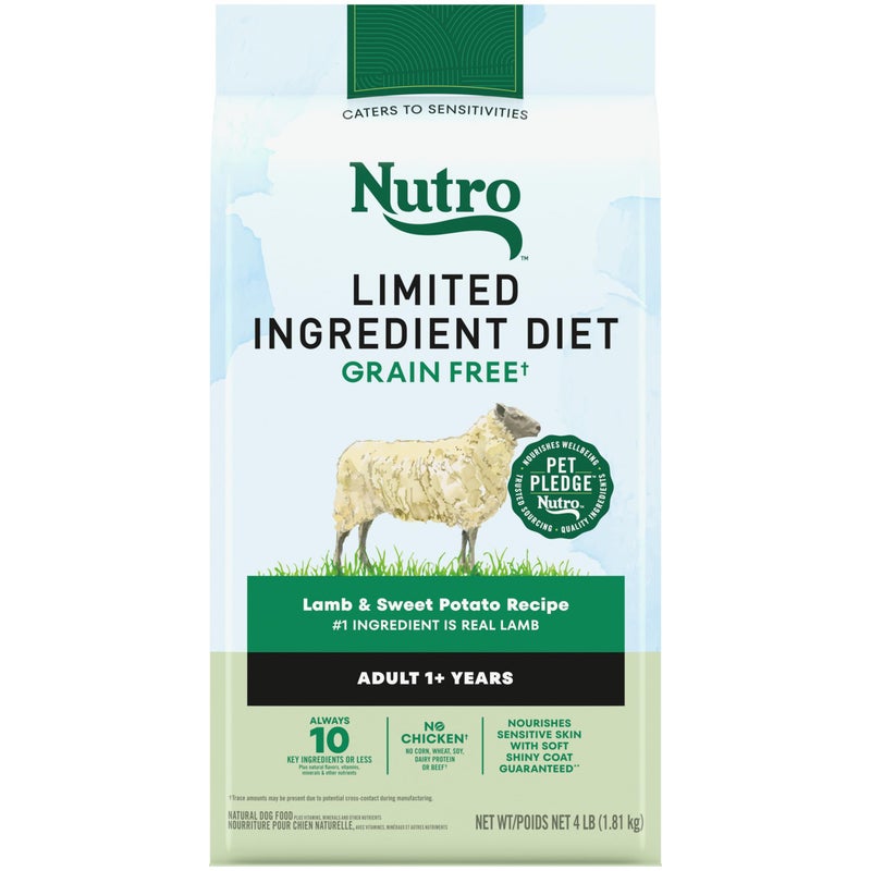 Nutro Limited Ingredient Diet Adult Dry Dog Food, Lamb & Sweet Potato Recipe, 4 lbs. - Image 1